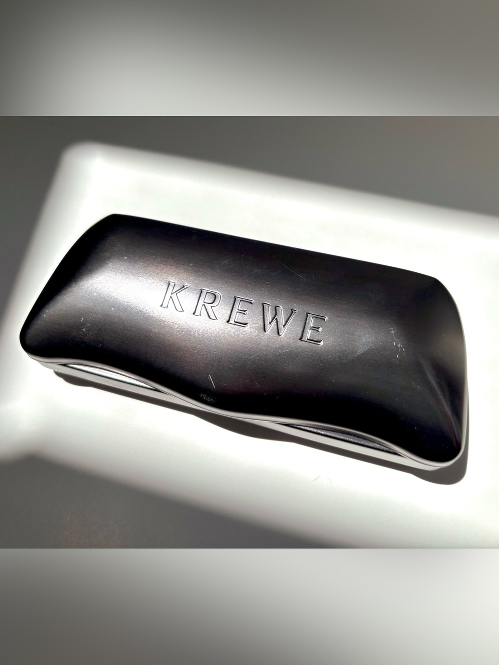 KREWE Silver Hard Sunglasses Case